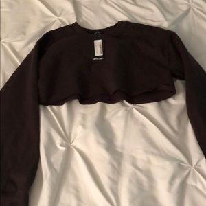 Nasty Gal brown cropped sweatshirt